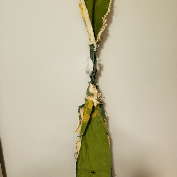 Happy Skunk Frantic Handmade Patchwork Scarf Visible Mending Style Corduroy Back - Picture 9 of 16